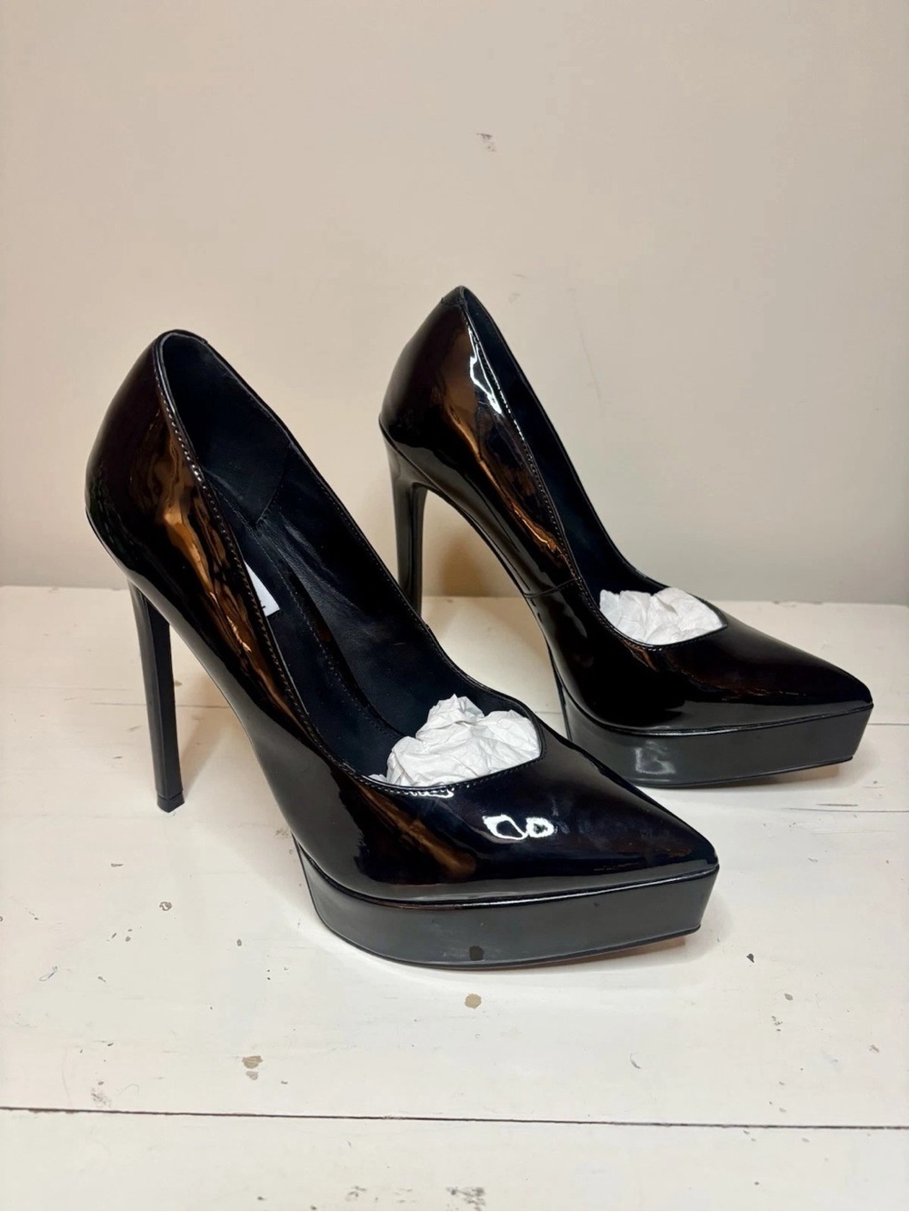 Steve Madden Women's Black Platform Pointed Toe Stiletto Pumps